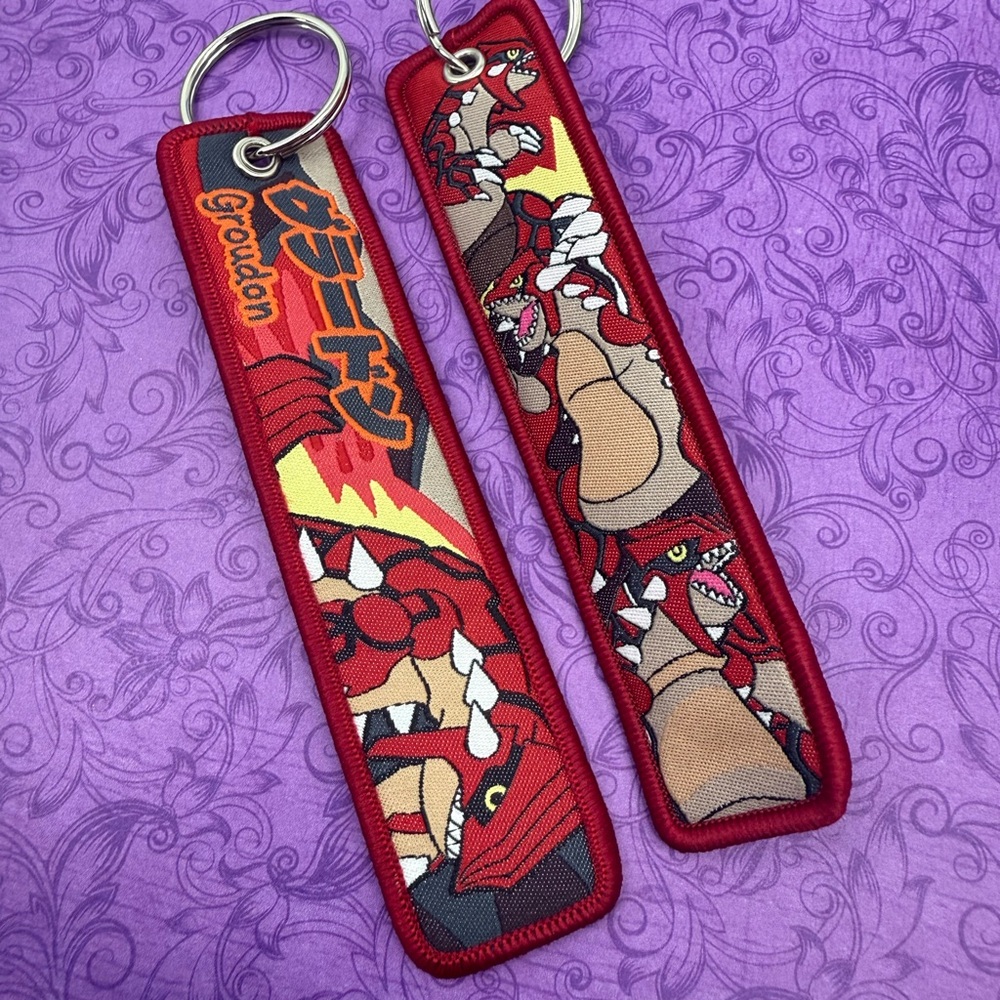 1 Piece Double Sided 5 Inch Pokemon Groudon Keychain